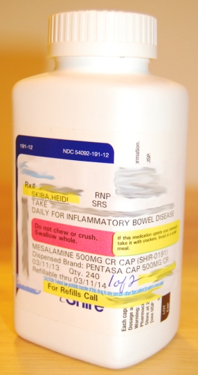 I didn't expect to read "for inflammatory bowel disease" on a medication label again!