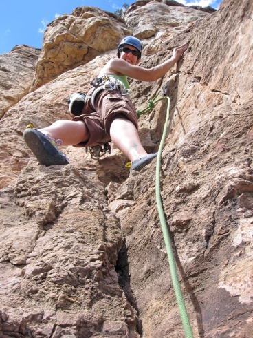 Leading a climb at Shelf Road in Colorado this fall. I was back to leading sport climbing routes 22 months after surgery.