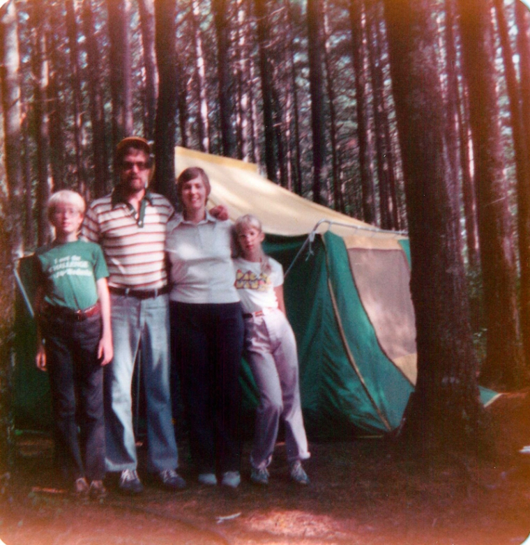 My family tent camping in the Wisconsin Northwoods.